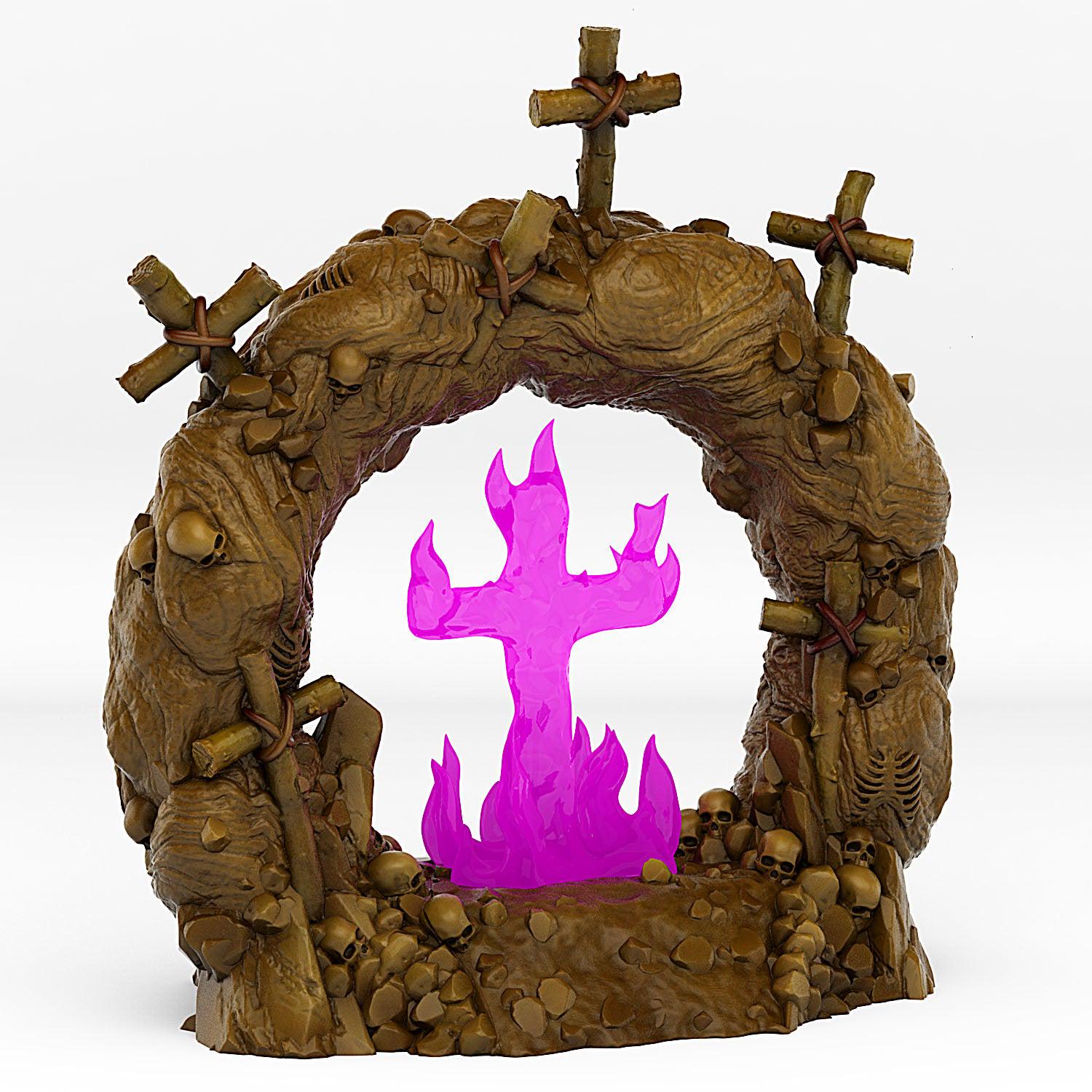 Cemetery Portal With Its Cross Effect - Print Your Monsters, Fantastic Portals | 32mm | Crypt | Graveyard | Tomb