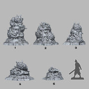 Plague Rocks Scatter Terrain - Fantastic Plants and Rocks | Print Your Monsters | DnD | Wargaming | Alien | Rot | Chaos