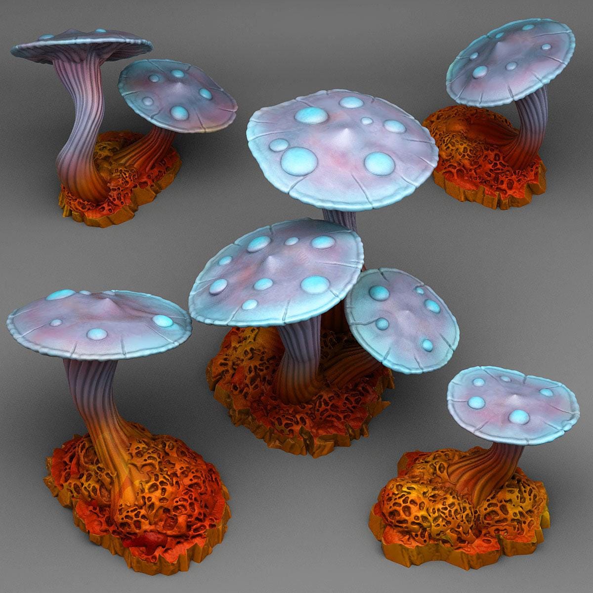 Fantasy Mushrooms Scatter Terrain - Fantastic Plants and Rocks | Print Your Monsters | DnD | Pathfinder | Wargaming | Fungus | Spore