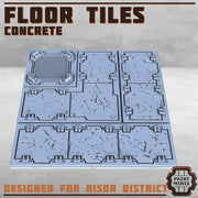 Concrete Floor Tiles - Print Minis | Sci Fi | Light Infantry | 28mm Heroic | Apocalypse | Spaceship | Walkway | Factory