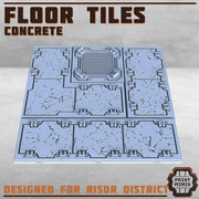 Concrete Floor Tiles - Print Minis | Sci Fi | Light Infantry | 28mm Heroic | Apocalypse | Spaceship | Walkway | Factory