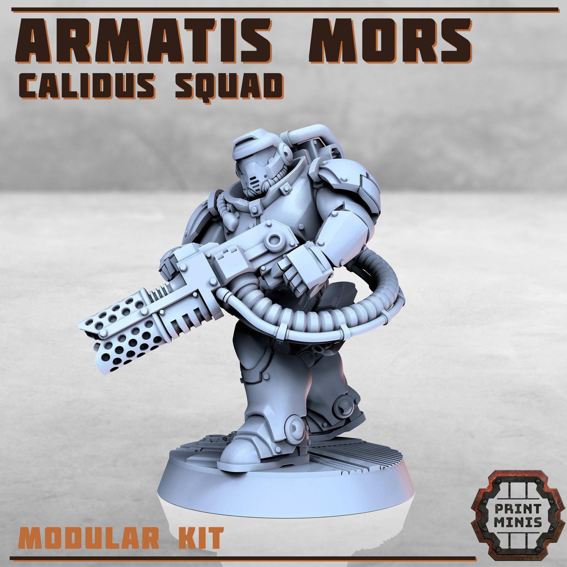 Armartis Mors, Calidus Squad - Print Minis | Sci Fi | Heavy Infantry | 28mm Heroic | Soldier | Battle Brothers | Marine | Flamethrower