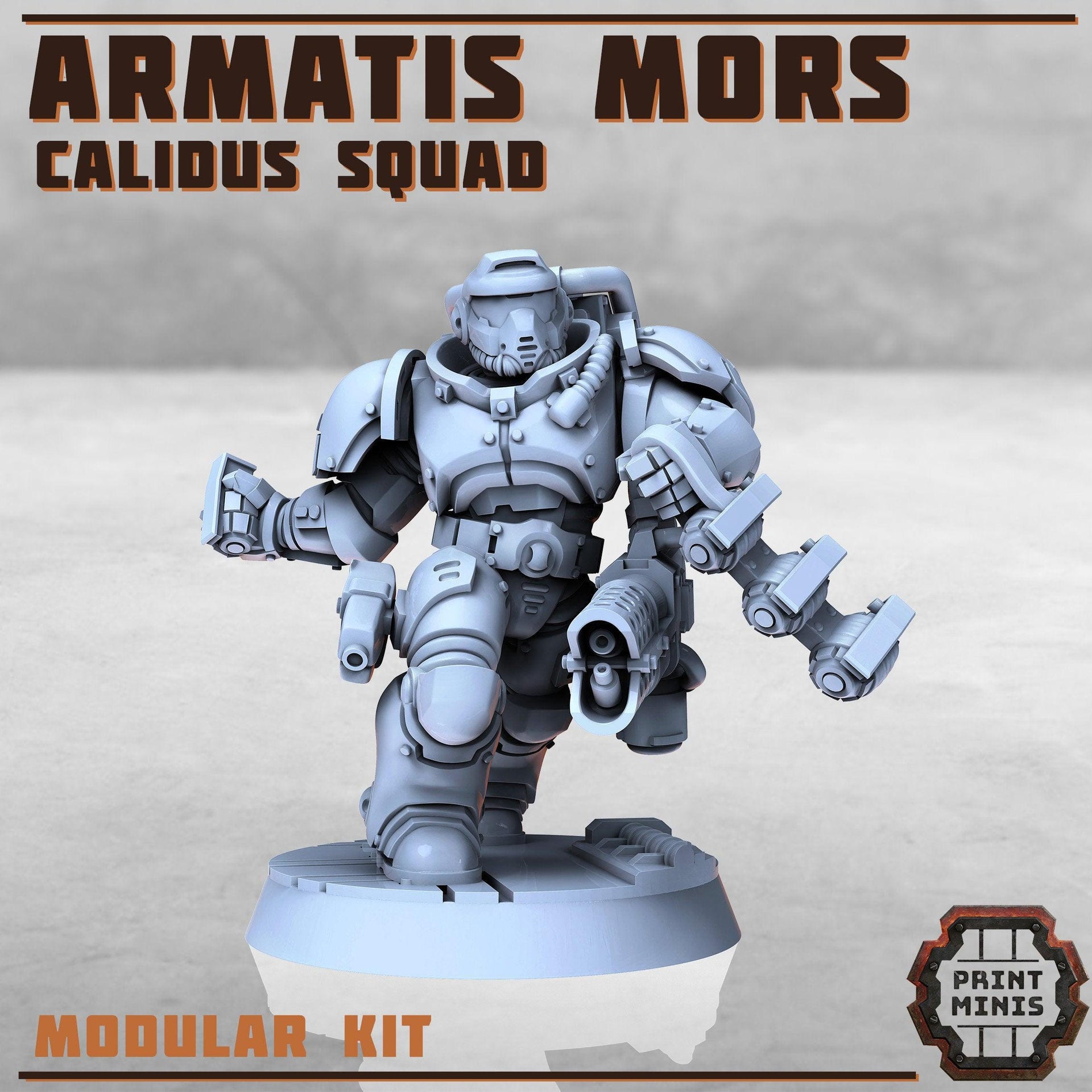 Armartis Mors, Calidus Squad - Print Minis | Sci Fi | Heavy Infantry | 28mm Heroic | Soldier | Battle Brothers | Marine | Flamethrower