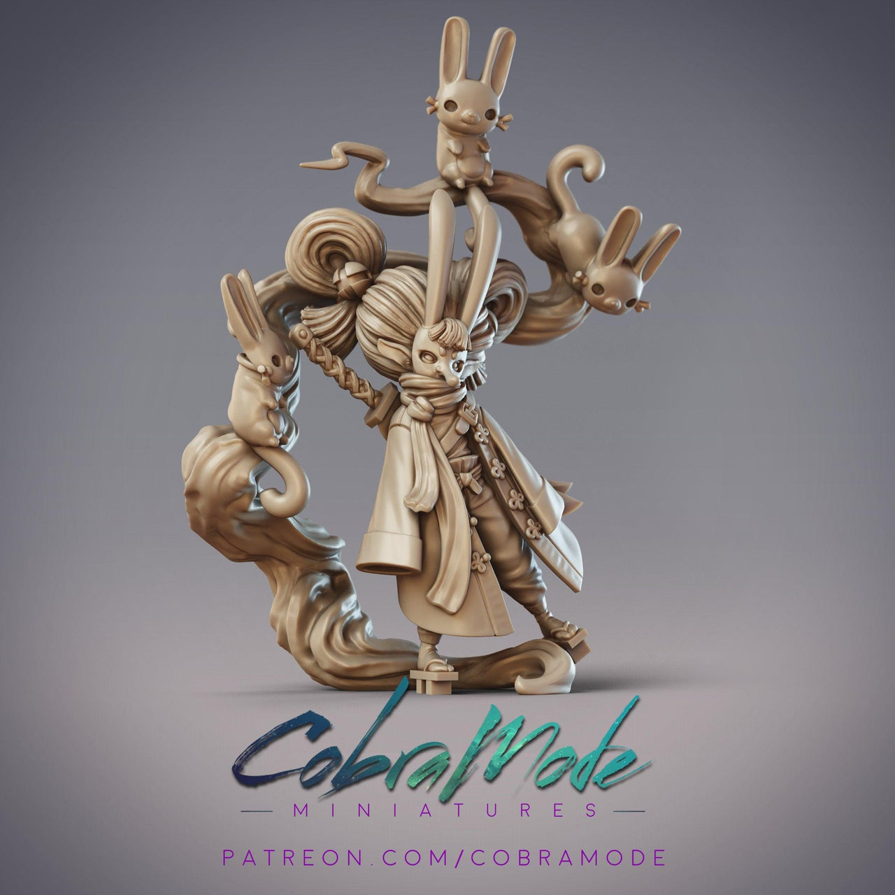 Daitengu Outlaw Usagibo, Bunny Mask Assassin - CobraMode | Miniature | Wargaming | Roleplaying Games | 32mm | Ninja