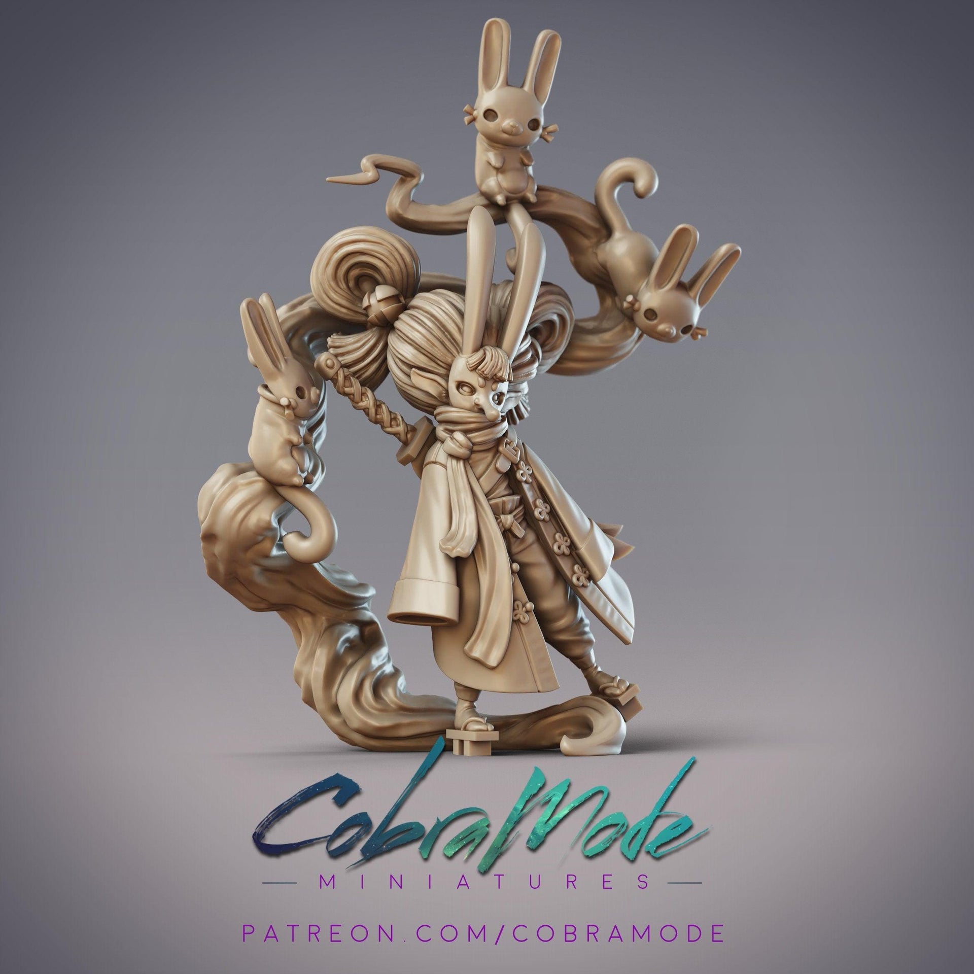 Daitengu Outlaw Usagibo, Bunny Mask Assassin - CobraMode | Miniature | Wargaming | Roleplaying Games | 32mm | Ninja