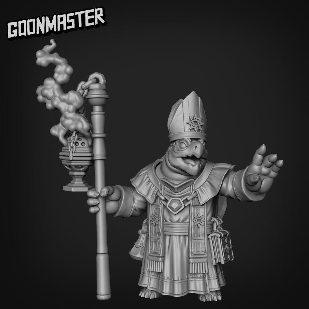 Turtle Cleric - Goonmaster | Rogueish Racoons Miniature | Wargaming | Roleplaying Games | 32mm | Pope | Mirial | Censer Bearer | Priest