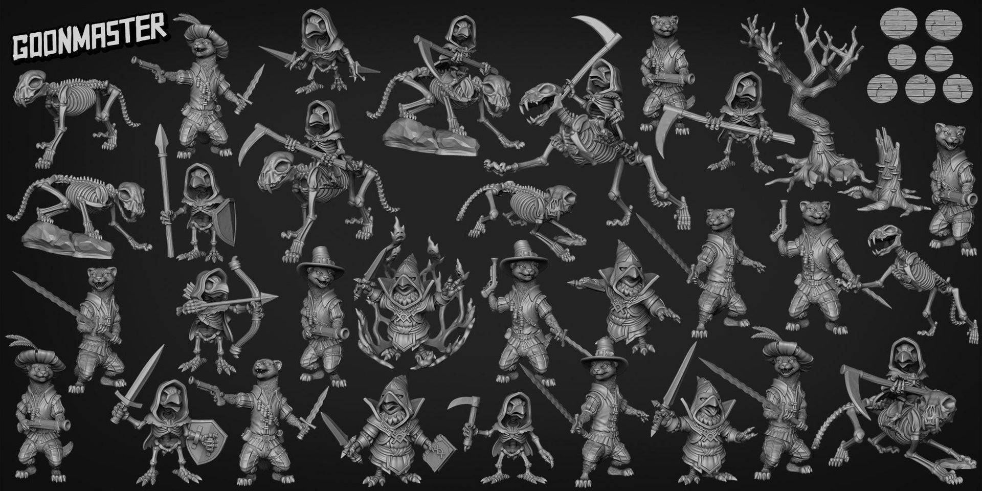 Necrowmancer - Goonmaster | Miniature | Wargaming | Roleplaying Games | 32mm | Warlock| Kenku | Necromancer | Crow