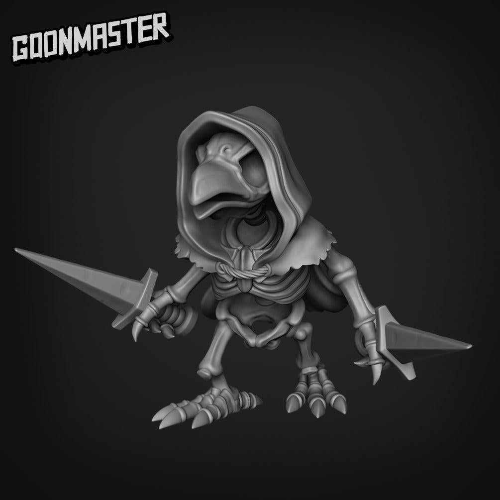 Crow Skeletons- Goonmaster | Miniature | Wargaming | Roleplaying Games | 32mm | Assassin | Kenku | Rogue | Undead