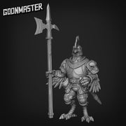 Chicken Hellbird - Goonmaster | Miniature | Wargaming | Roleplaying Games | 32mm | Rooster Knight | Man at Arms | Halberd | Spear