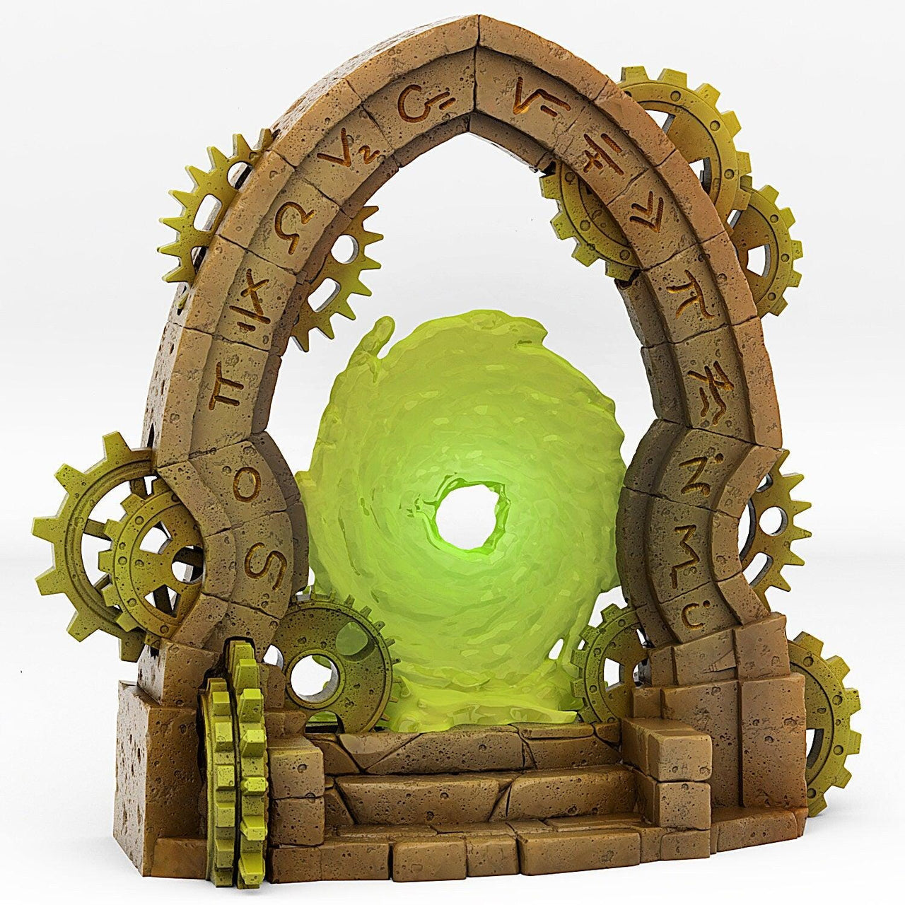 Clockwork Portal With Temporal Vortex Effect - Print Your Monsters, Fantastic Portals | 32mm | Steampunk | Teleporter