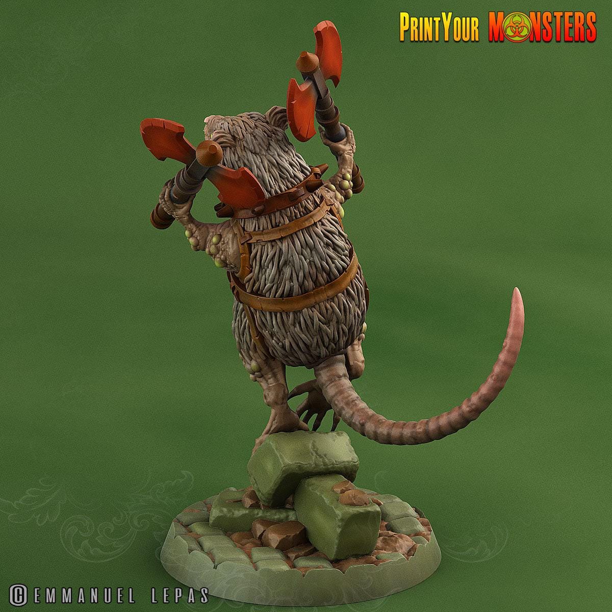 Toxic Rat Soldiers - Print Your Monsters | Toxic | Rat Dominion| 32mm | Axe | Sword | Poison | Vermin | Ratfolk | Ratmen
