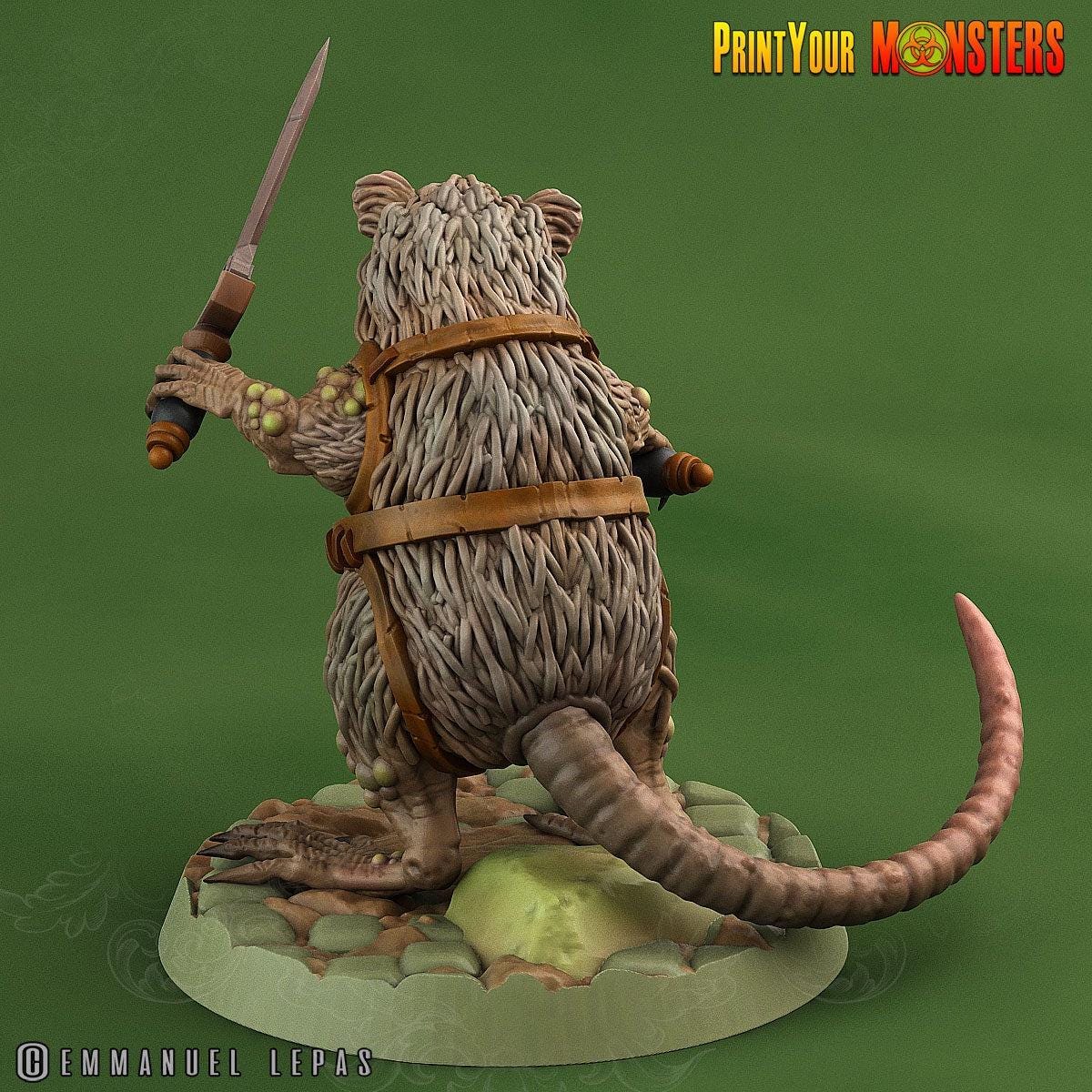 Toxic Rat Soldiers - Print Your Monsters | Toxic | Rat Dominion| 32mm | Axe | Sword | Poison | Vermin | Ratfolk | Ratmen