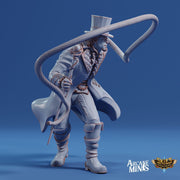 Human Bard Male, Ring Master - Arcane Minis | 32mm | Cirque du Sordane | Performer | Circus | Magician | Summoner | Whip | Top hat