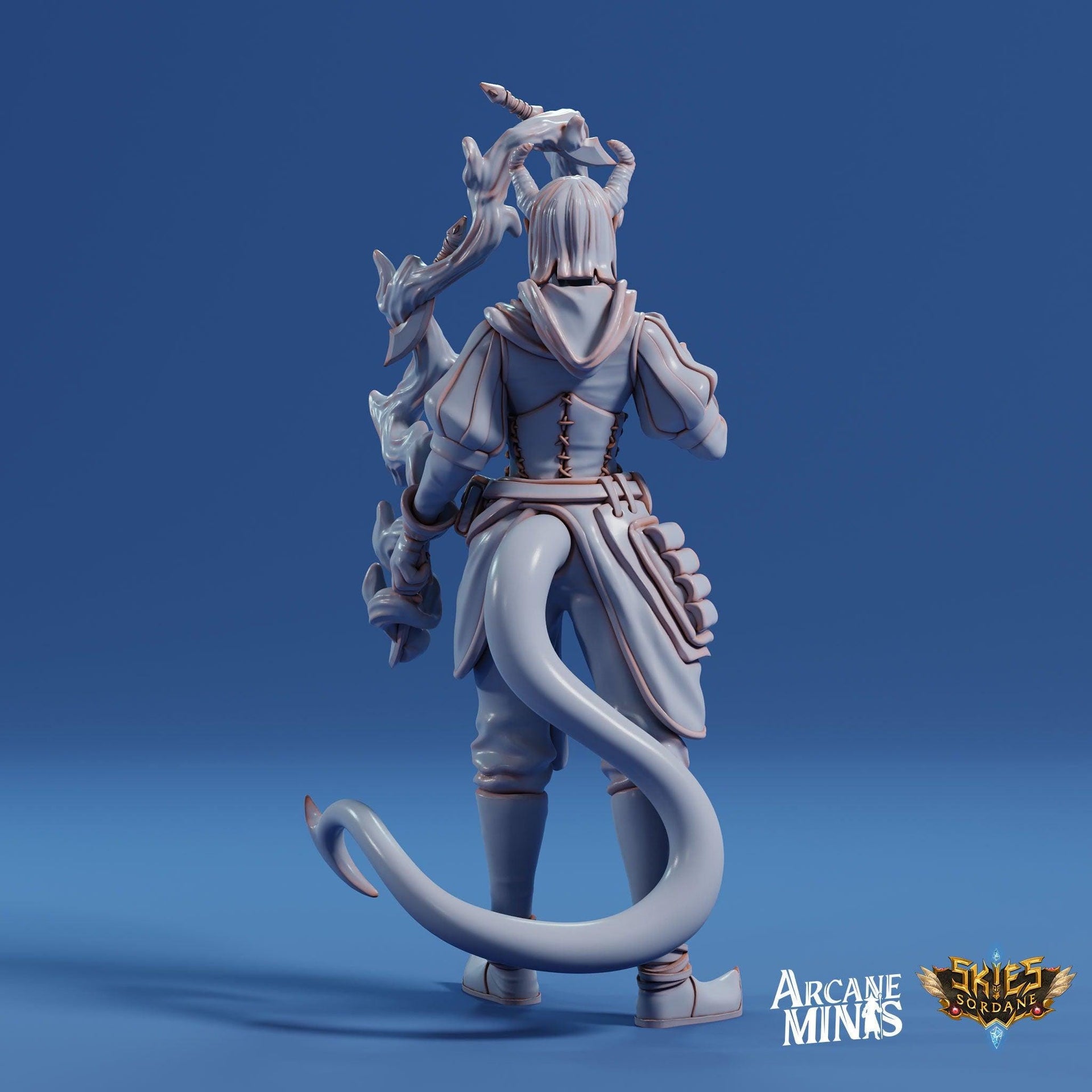 Tiefling Knife Jugglerr - Arcane Minis | 32mm | Cirque du Sordane | Performer | Circus | Rogue | Assassin