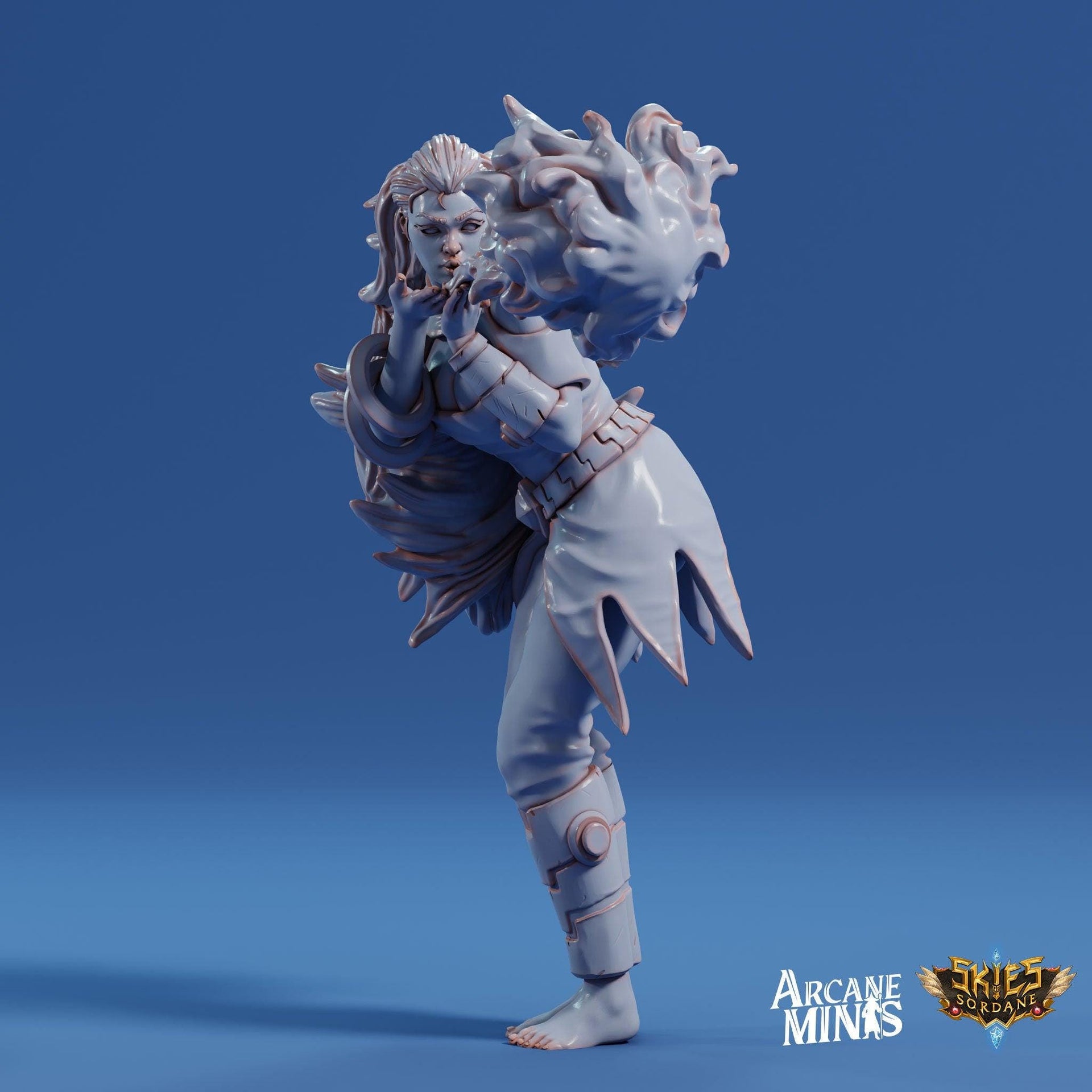 Fire Elemdar Firebreather - Arcane Minis | 32mm | Cirque du Sordane | Performer | Sorcerer | Mage | Elementalist