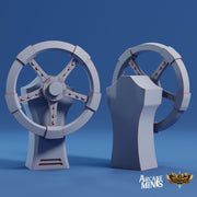 Airship Helms - Arcane Minis | 32mm | Junkers Plight | Steering Wheel | Ship | Captain | Pirate | Sailing