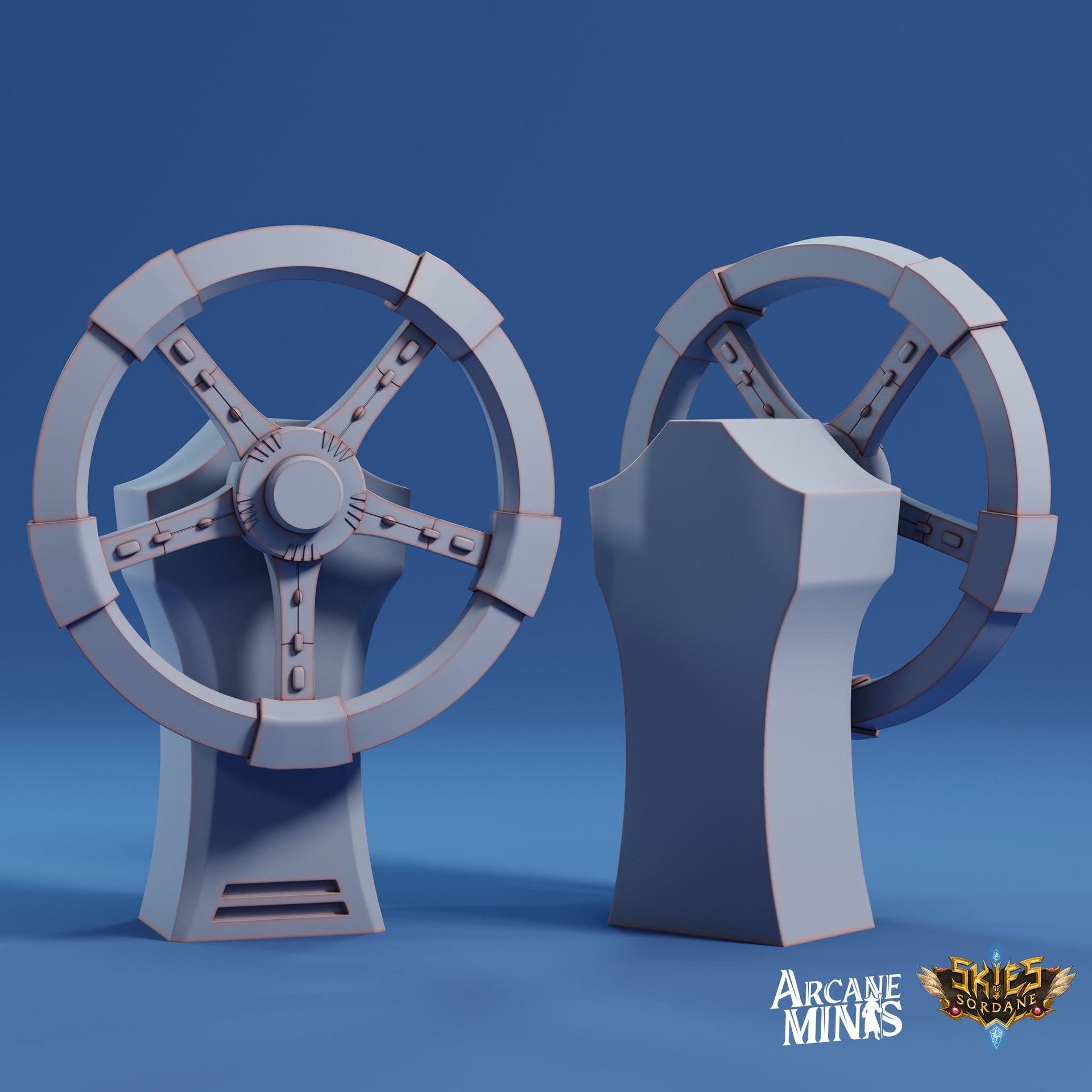 Airship Helms - Arcane Minis | 32mm | Junkers Plight | Steering Wheel | Ship | Captain | Pirate | Sailing