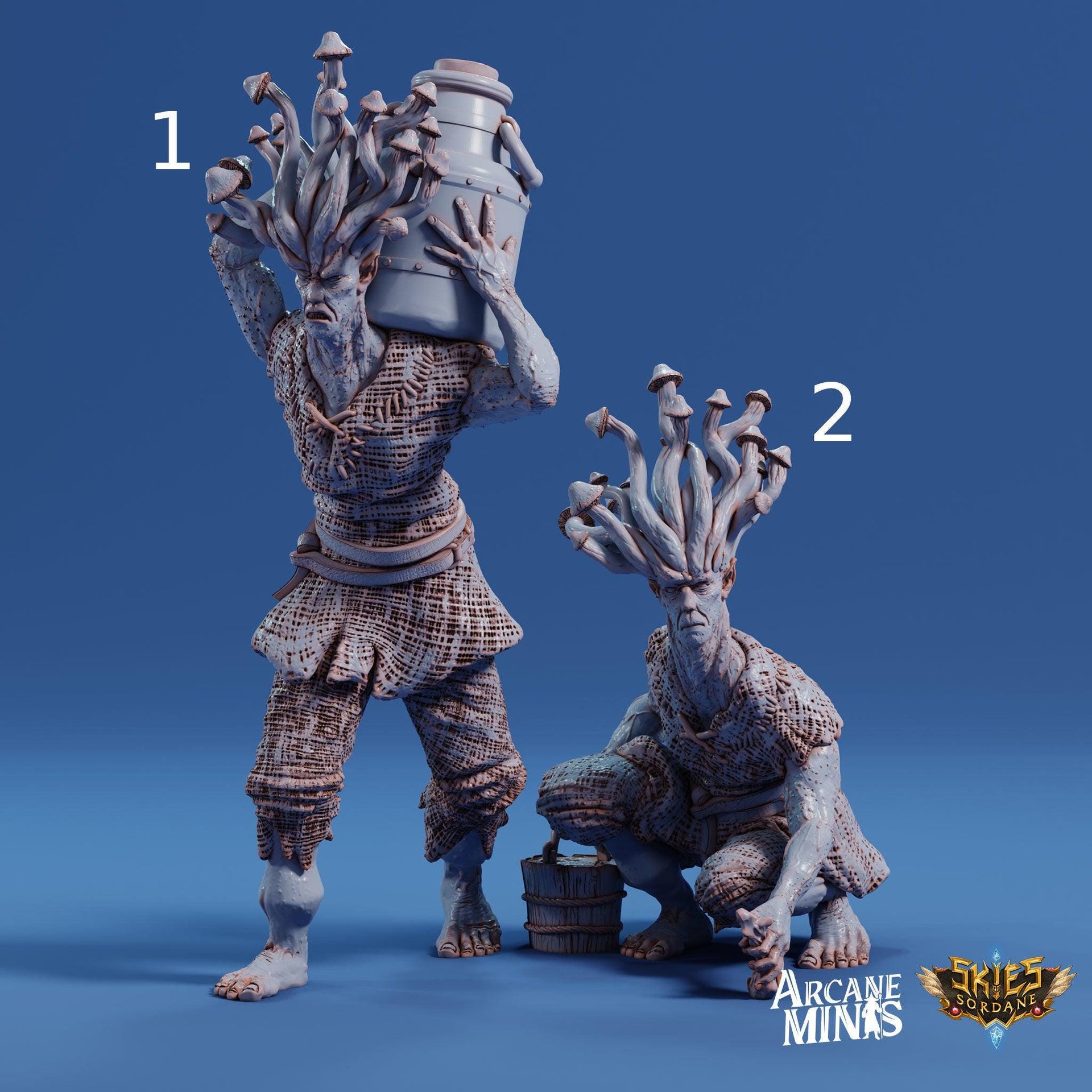 Fungarii Villager 2 - Arcane Minis | 32mm | Junkers Plight | Alien | Mushroom | Fungus | Mold | Townsfolk
