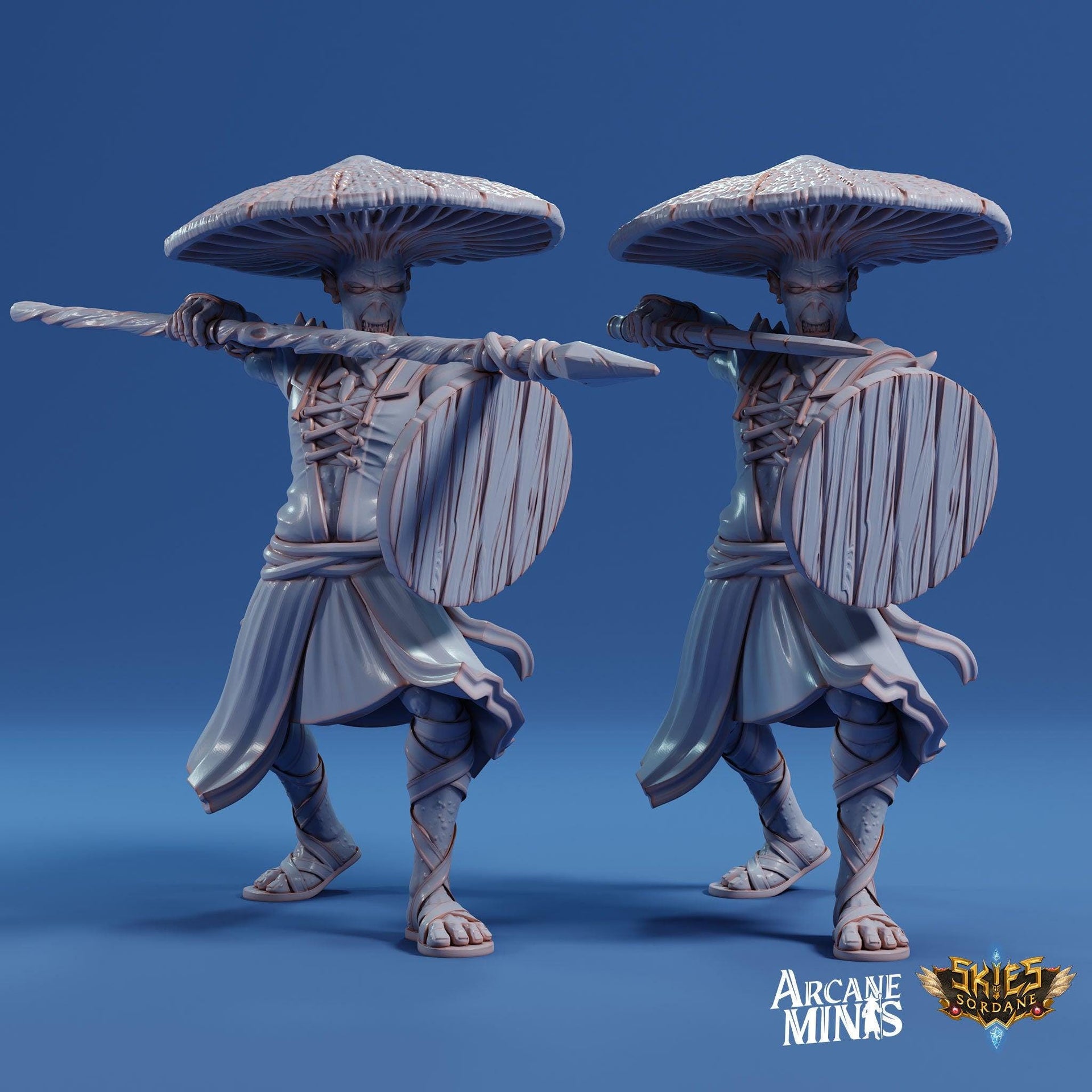 Fungarii Guard- Arcane Minis | 32mm | Junkers Plight | Alien | Mushroom | Fungus | Mold | Soldier | Warrior