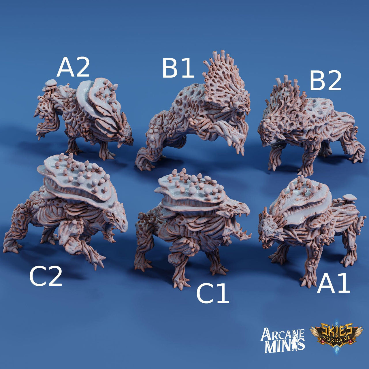 Fungal Hounds - Arcane Minis | 32mm | Junkers Plight | Alien | Mushroom | Demon | Elemental