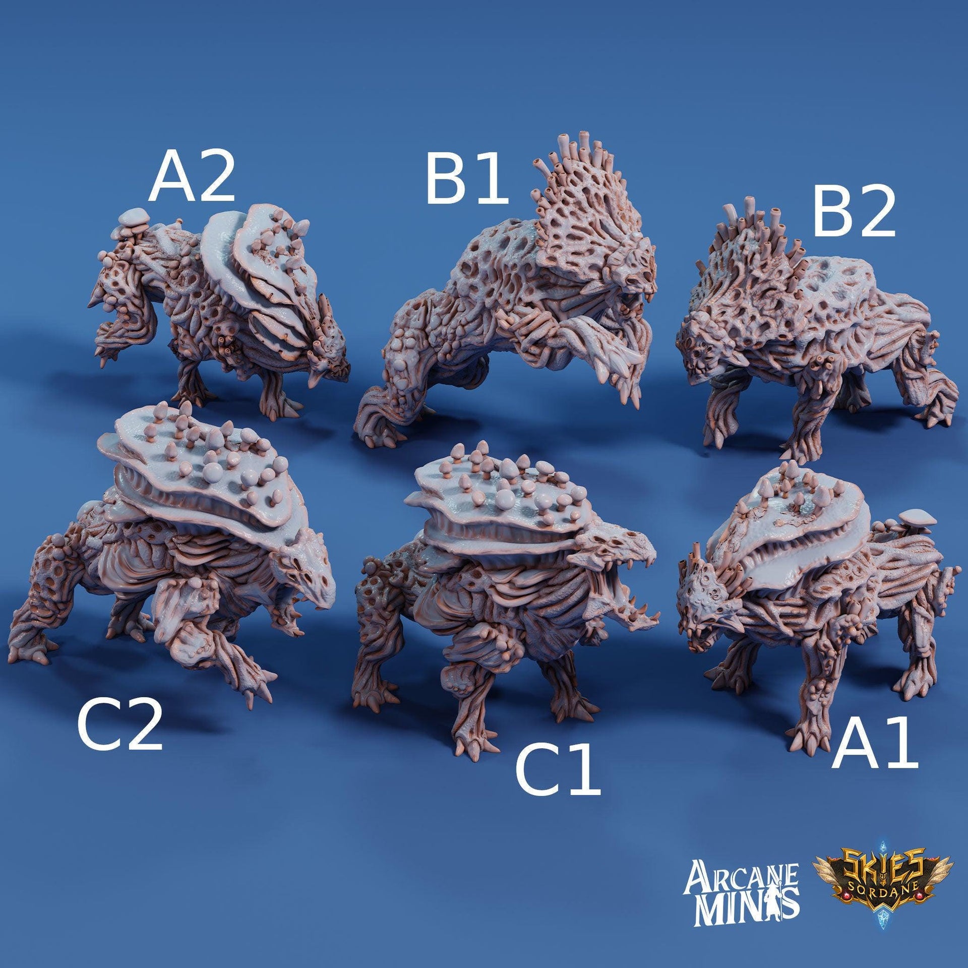 Fungal Hounds - Arcane Minis | 32mm | Junkers Plight | Alien | Mushroom | Demon | Elemental