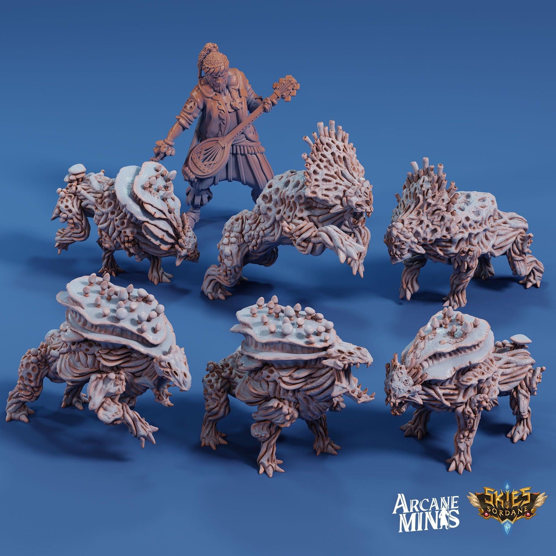 Fungal Hounds - Arcane Minis | 32mm | Junkers Plight | Alien | Mushroom | Demon | Elemental