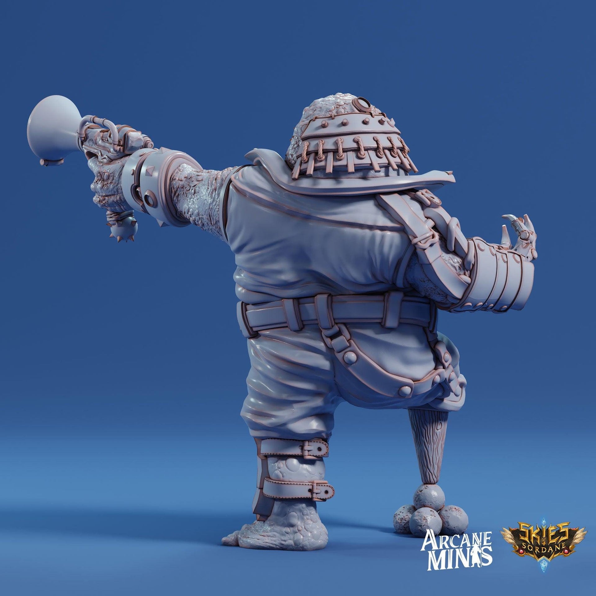 Anoran Barge Captain - Arcane Minis | 32mm | Junkers Plight | Rogue | Bandit | Pirate | Alien
