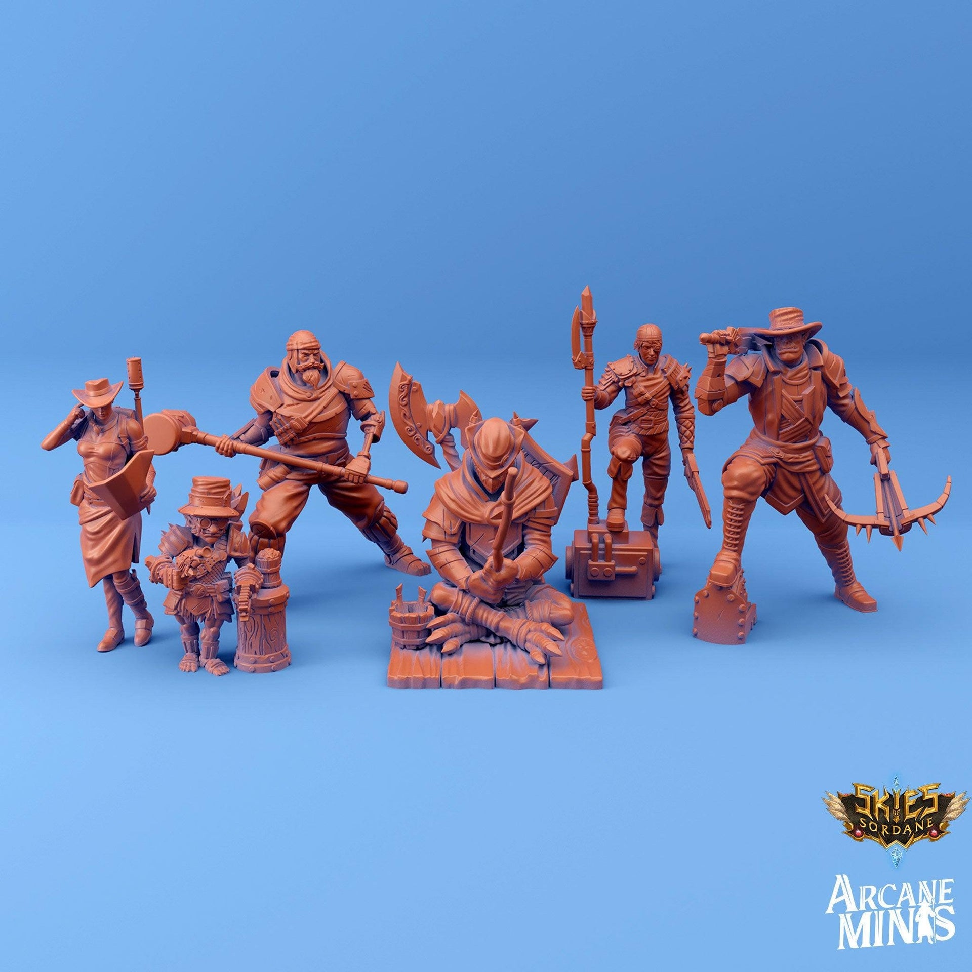 Human Tinkerer - Arcane Minis | 32mm | Scrapper Pirate | Soldier | Bandit | Mechanic | Inventor | Engineer | Artificer
