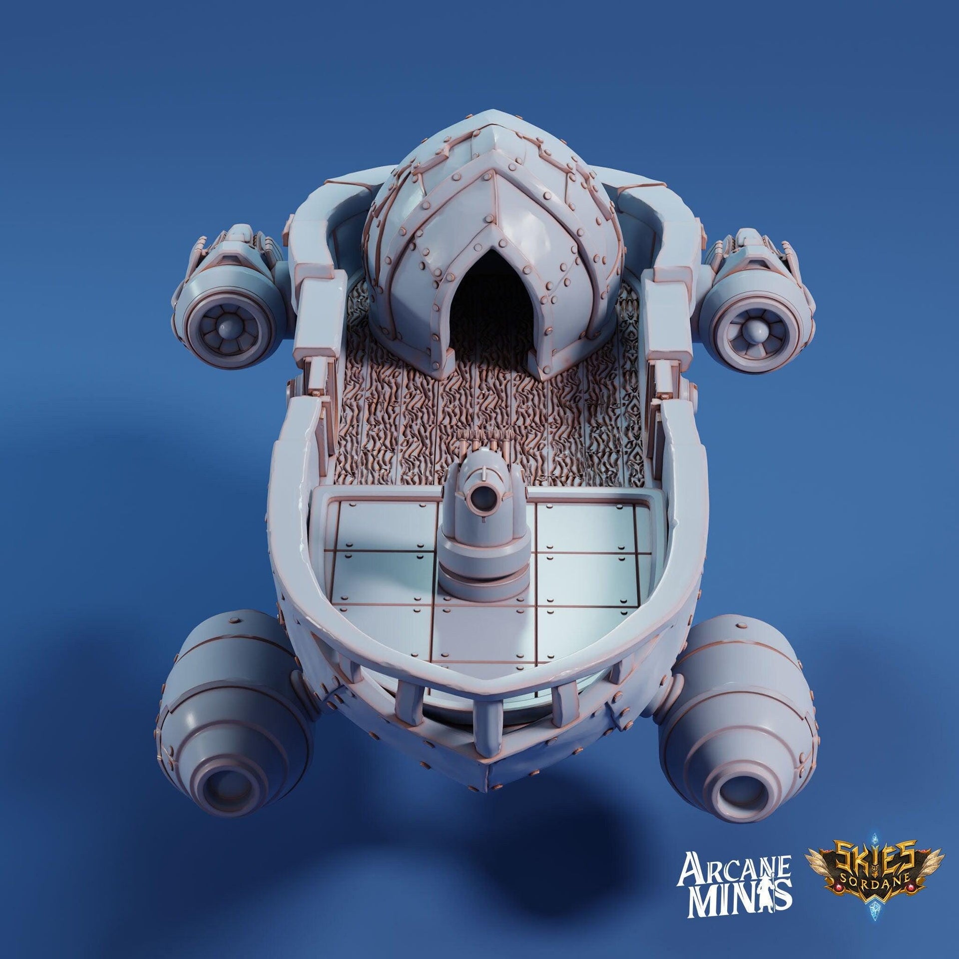 Brunt Sky Coach - Arcane Minis | 32mm | Destroyer | Airship | Sails | Pirate Ship