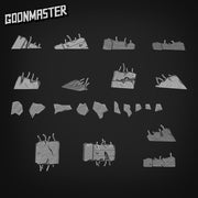 Concrete Rubble Set B- Goonmaster Basing Bits | 28mm and 32mm | Wargaming | DnD | Tabletop Roleplaying