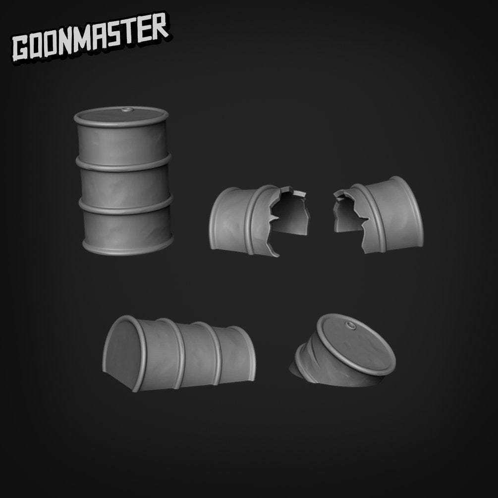 Barrels - Goonmaster Basing Bits | Miniature | Wargaming | Roleplaying Games | 32mm | Basing Supplies | Apocalypse | Battlefield