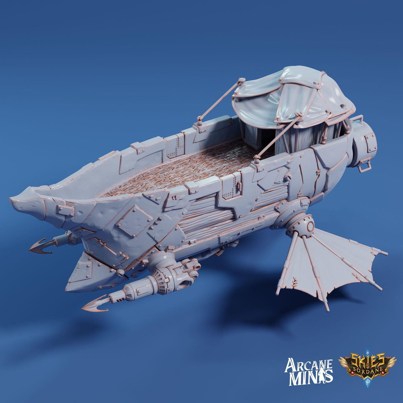 Axel Sky Coach - Arcane Minis | 32mm | Destroyer | Airship | Sails | Pirate Ship