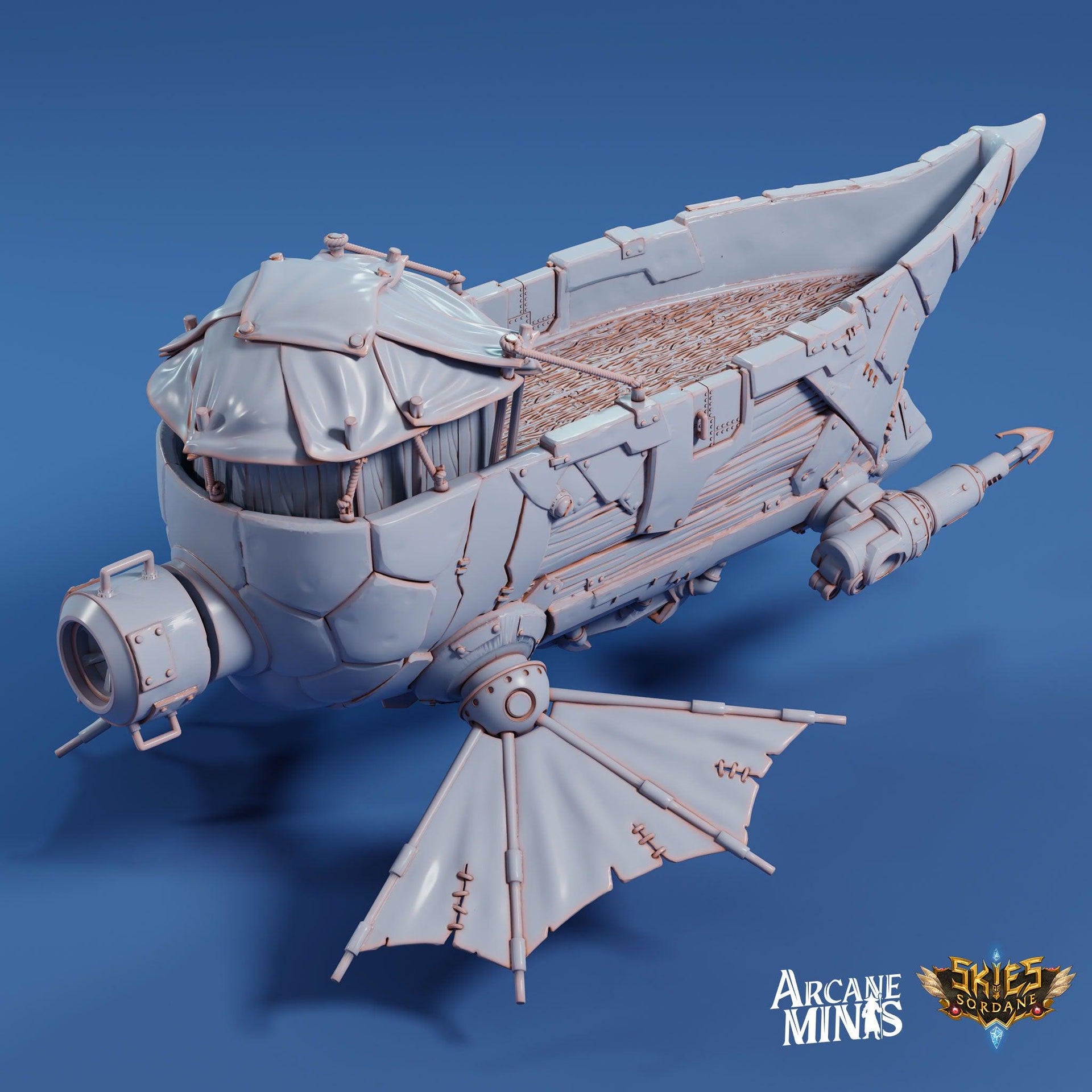 Axel Sky Coach - Arcane Minis | 32mm | Destroyer | Airship | Sails | Pirate Ship