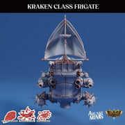 Kraken Class Frigate - Arcane Minis | 32mm | Destroyer | Airship | Sails | Pirate Ship