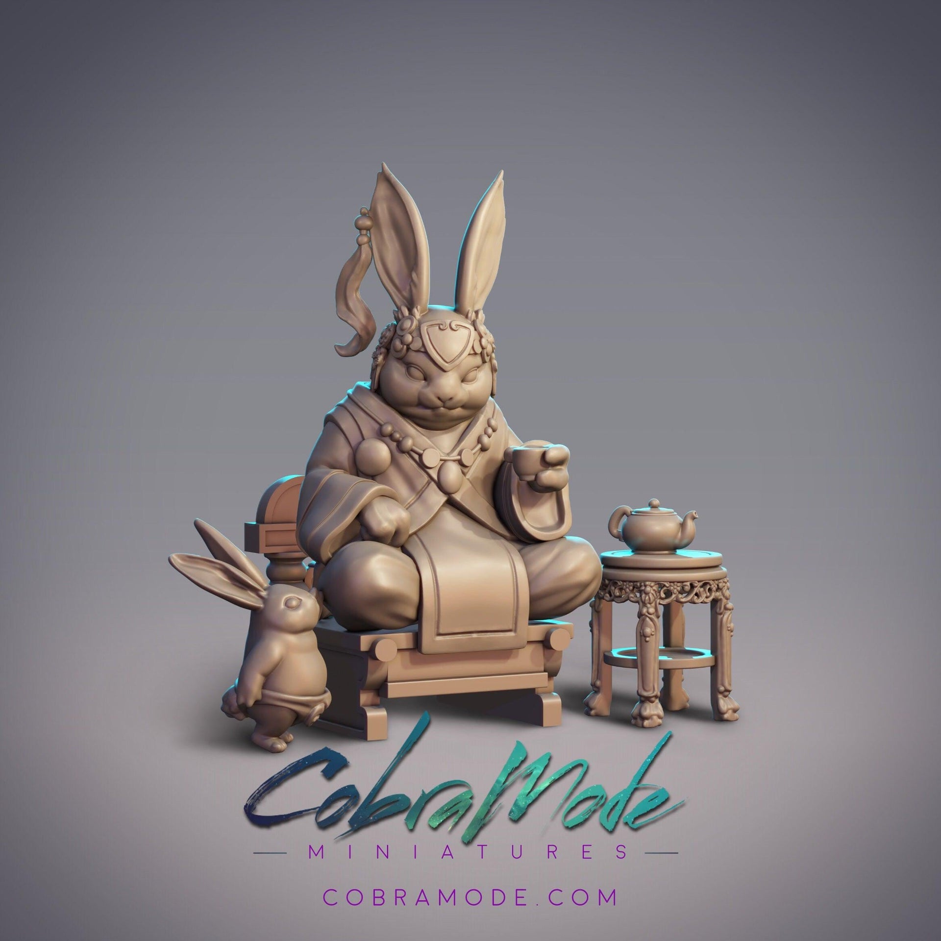 Guanghan Princess Dawn Clouds, Rabbit Empress - CobraMode | Miniature | Wargaming | Roleplaying Games | 32mm | Throne