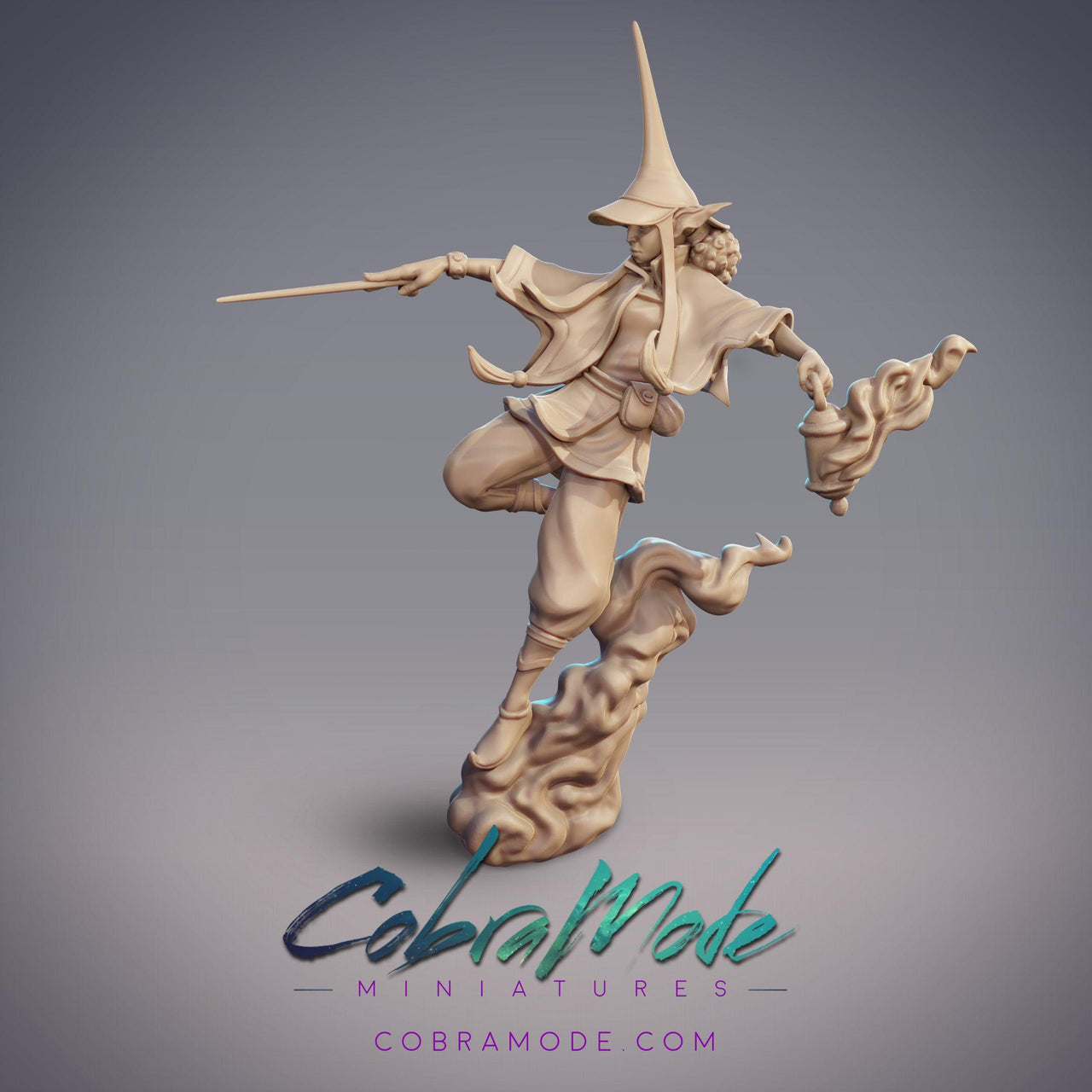 Lamplighter Gazmardan Marzeh, Guild Mage - CobraMode | Miniature | Wargaming | Roleplaying Games | 32mm