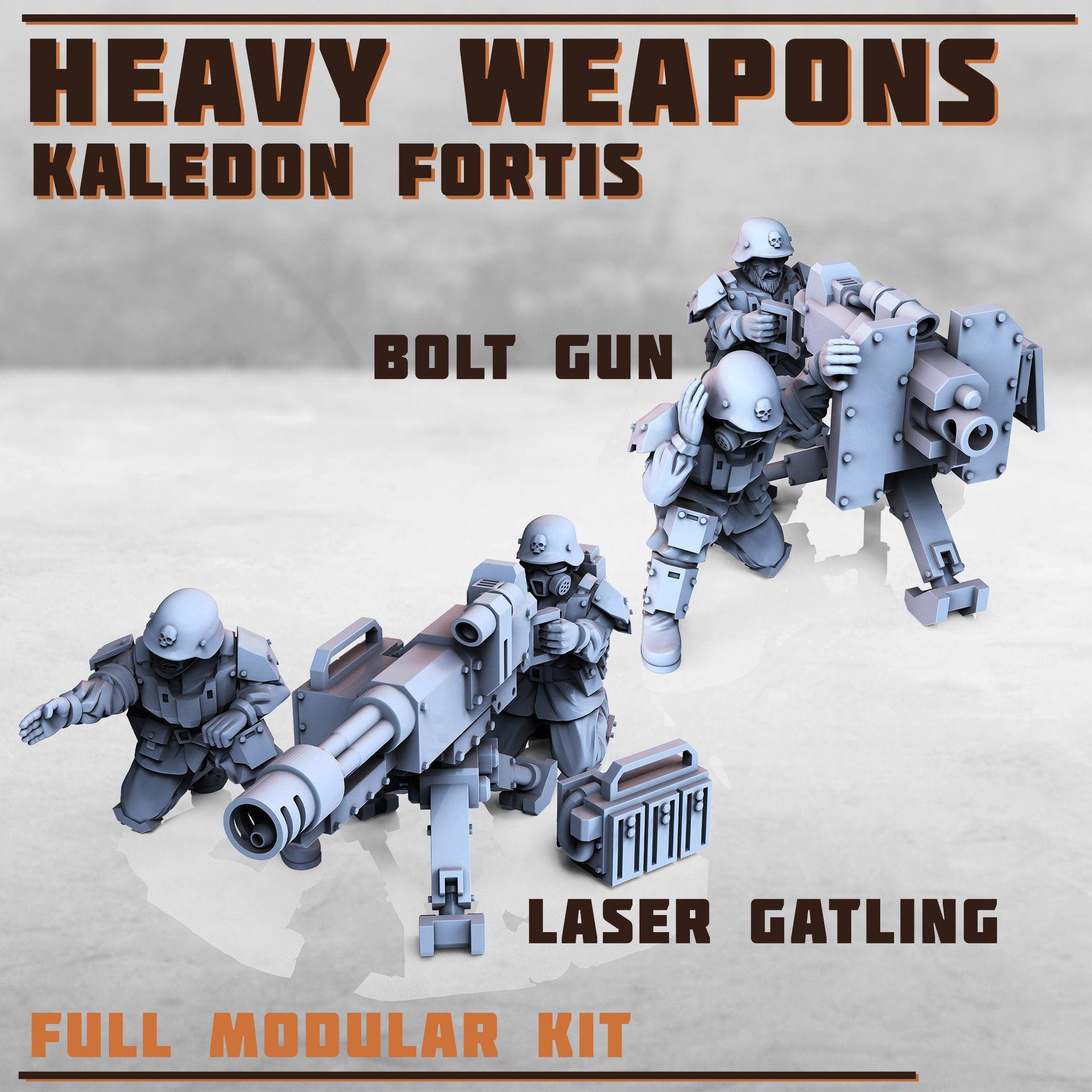 Kaledon Fortis Heavy Weapons Squad - Print Minis | Sci Fi | Light Infantry | Imperial | 28mm Heroic