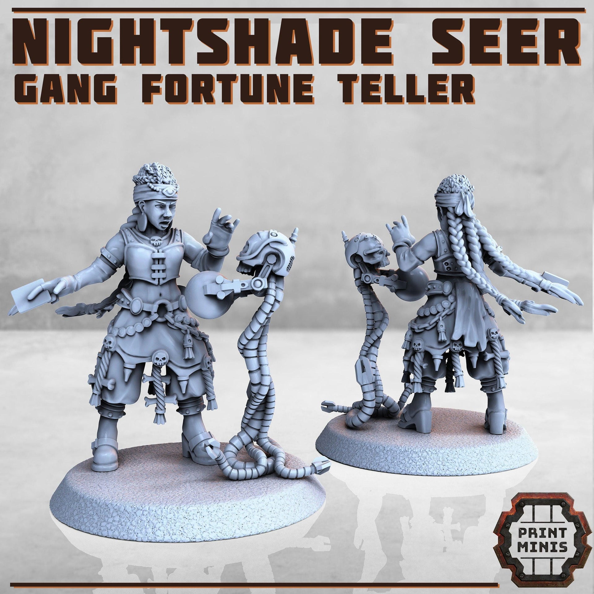 Nightshade Seer- Print Minis | Sci Fi | Light Infantry | 28mm Heroic | Rogue | Soldier | Cyberpunk | Physic | Fortune Teller