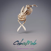 Guanghan Mask Onibi, Bunny Spirit - CobraMode | Miniature | Wargaming | Roleplaying Games | 32mm | 54mm | Sheers | Hedge Clippers