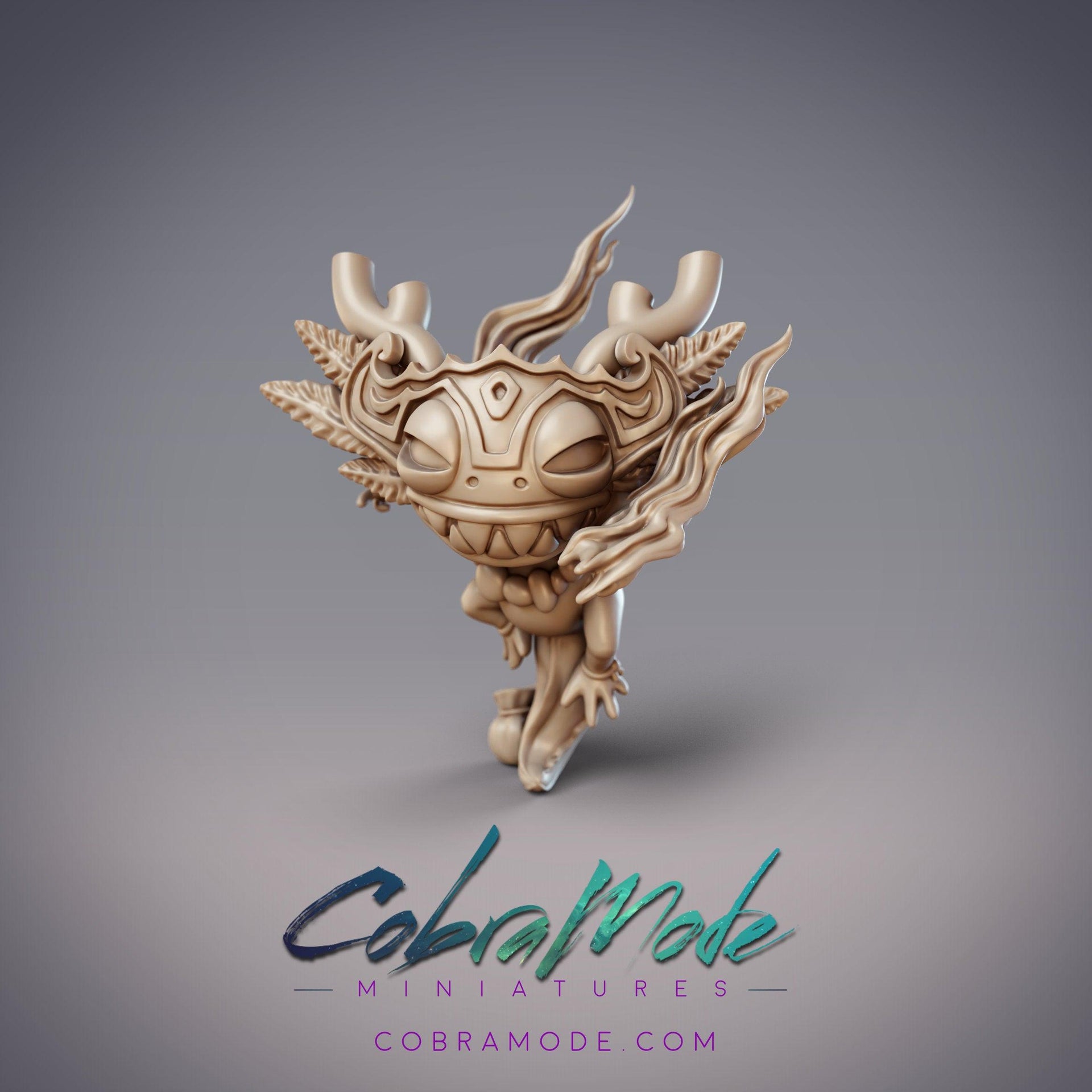 Possessed Hanzaki Warrior Haranobu, Axolotl Berserker - CobraMode | Miniature | Wargaming | Roleplaying Games | 32mm | 54mm