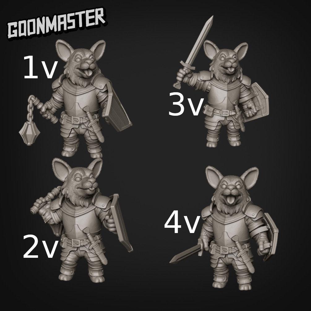 Corgi Knights - Goonmaster | Miniature | Wargaming | Roleplaying Games | 32mm | Collective | Fighter | Paladin