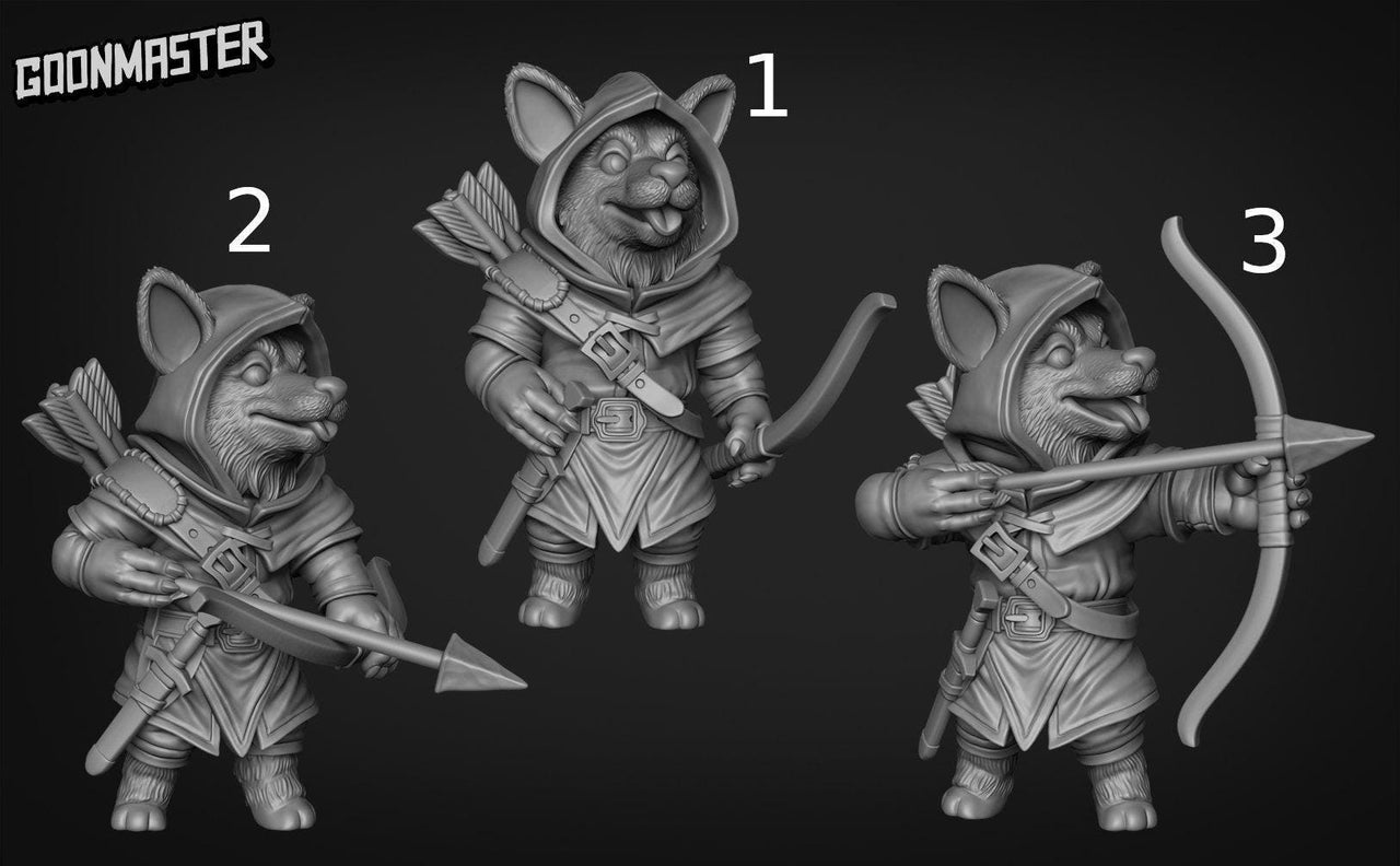 Corgi Ranger- Goonmaster | Miniature | Wargaming | Roleplaying Games | 32mm | Archer | Scout | Rogue