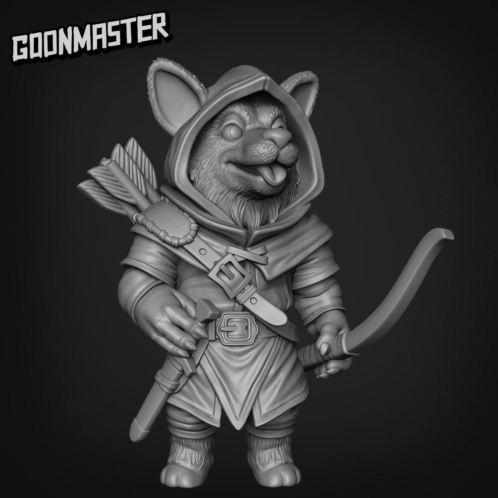 Corgi Ranger- Goonmaster | Miniature | Wargaming | Roleplaying Games | 32mm | Archer | Scout | Rogue