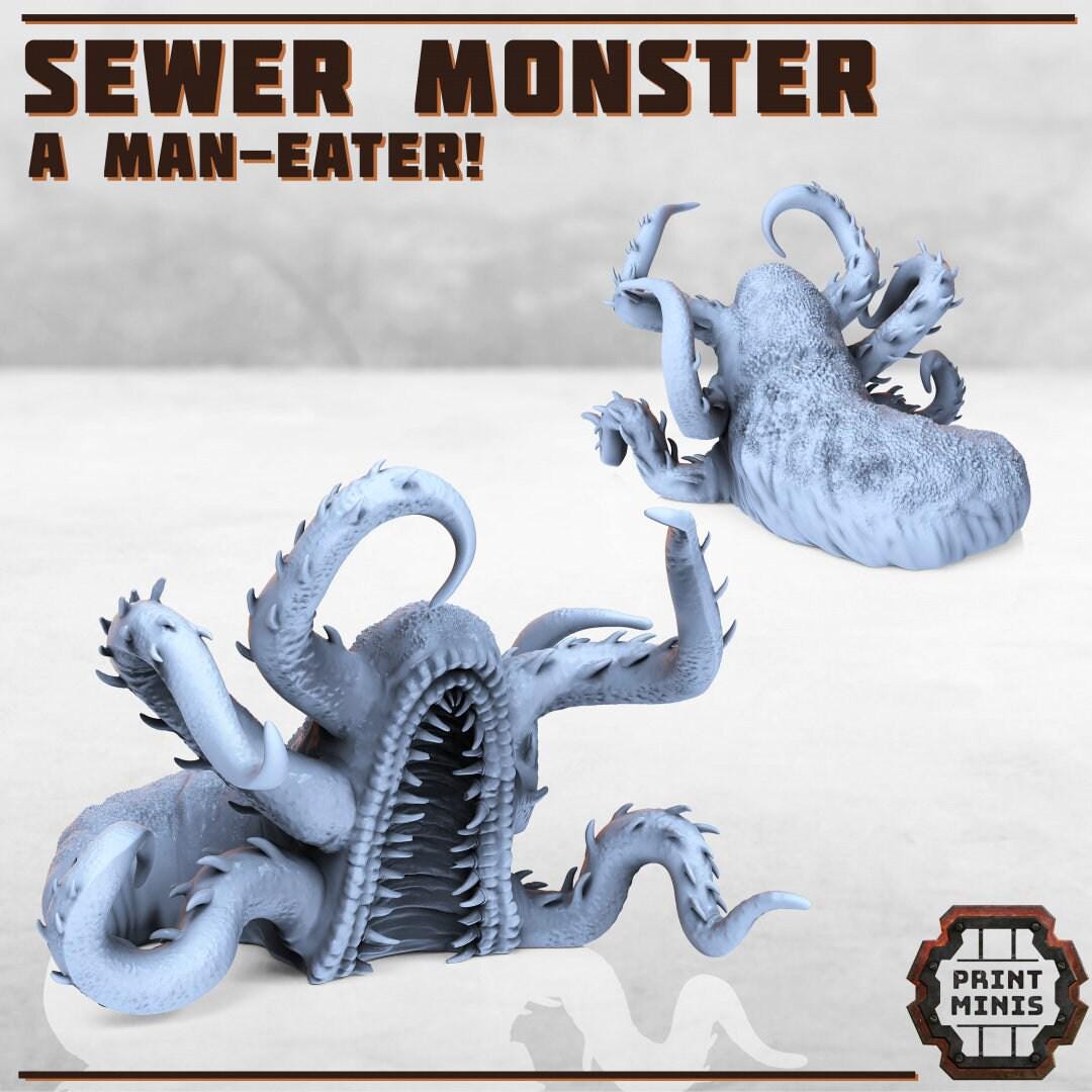 Sewer Monster - Print Minis | Sci Fi | Monster | Giant Slug | Alien