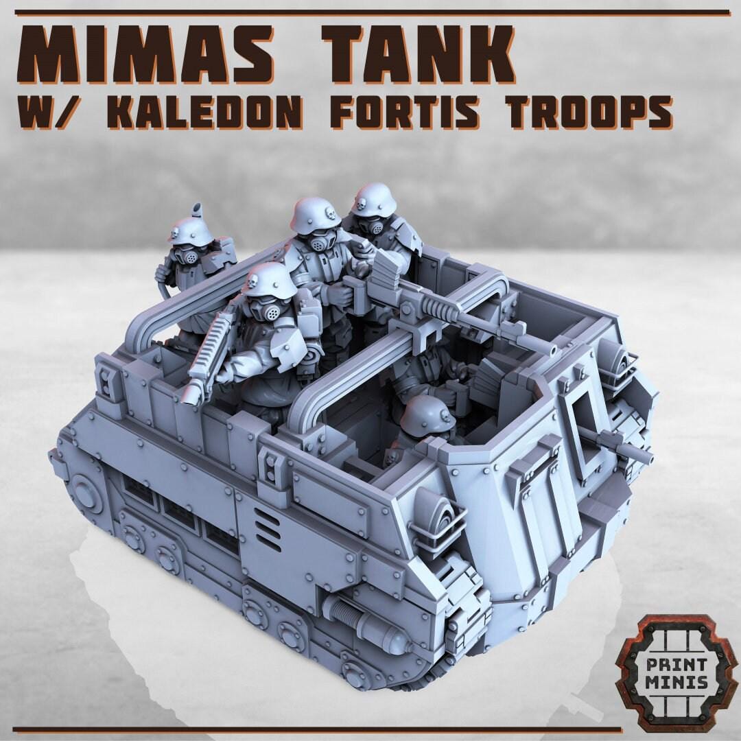 Mimas Heavy Tank, Troop Carrier - Print Minis | Sci Fi | Tank | Crawler | Kaledon Fortis | Imperial