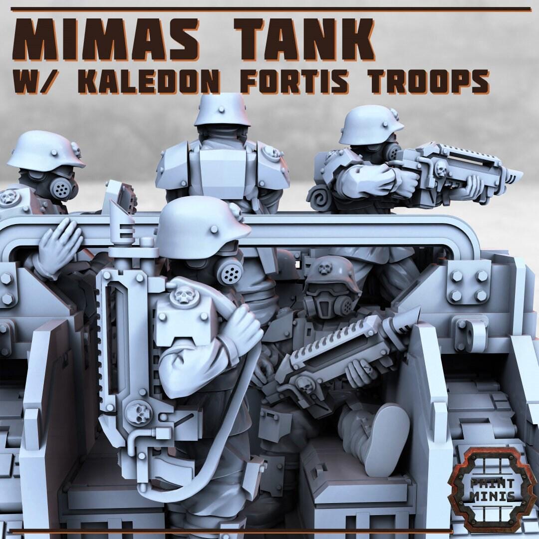 Mimas Heavy Tank, Troop Carrier - Print Minis | Sci Fi | Tank | Crawler | Kaledon Fortis | Imperial