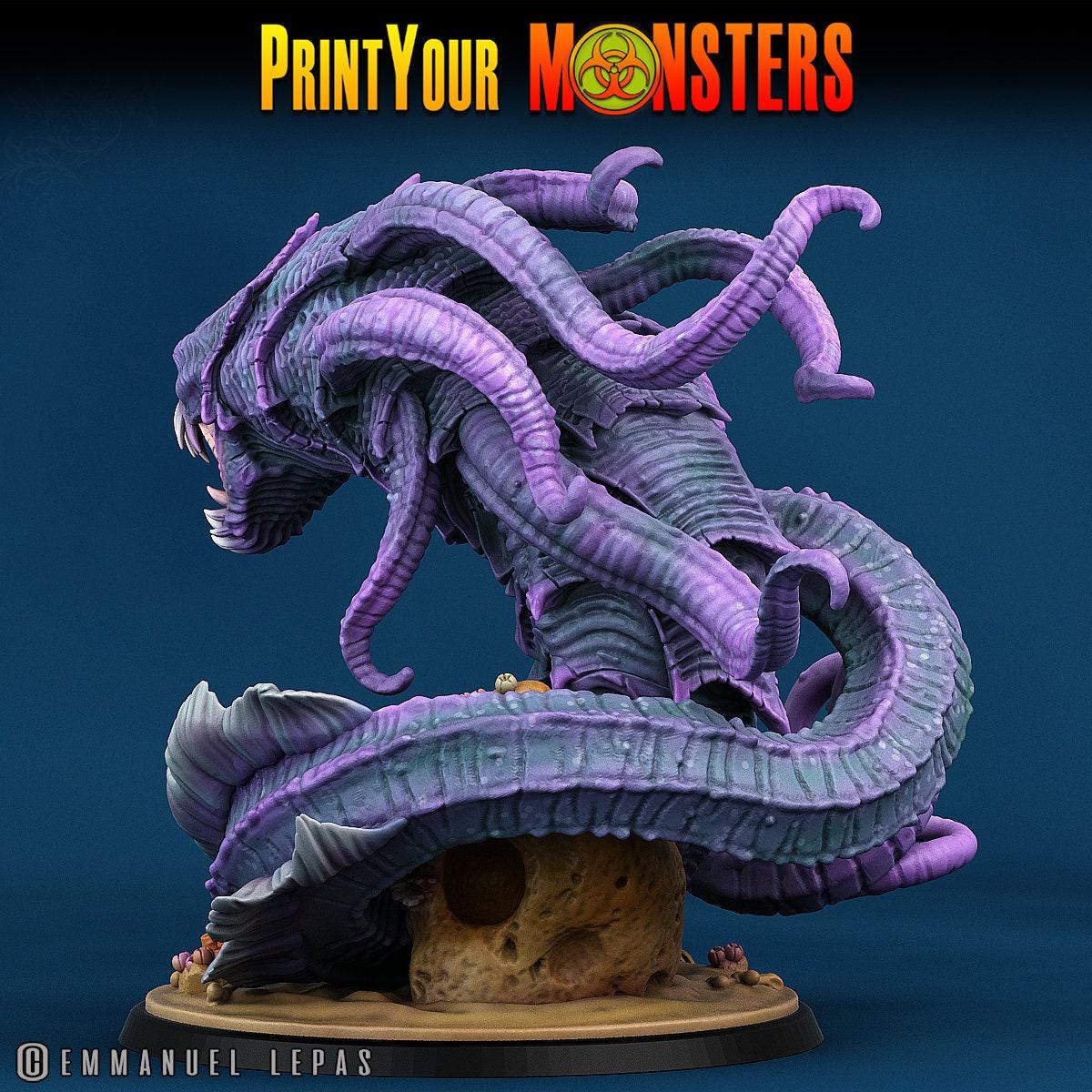 Giant Searaleth- Print Your Monsters | D&D  | 32mm | Sea Monster | Leviathan | Eel