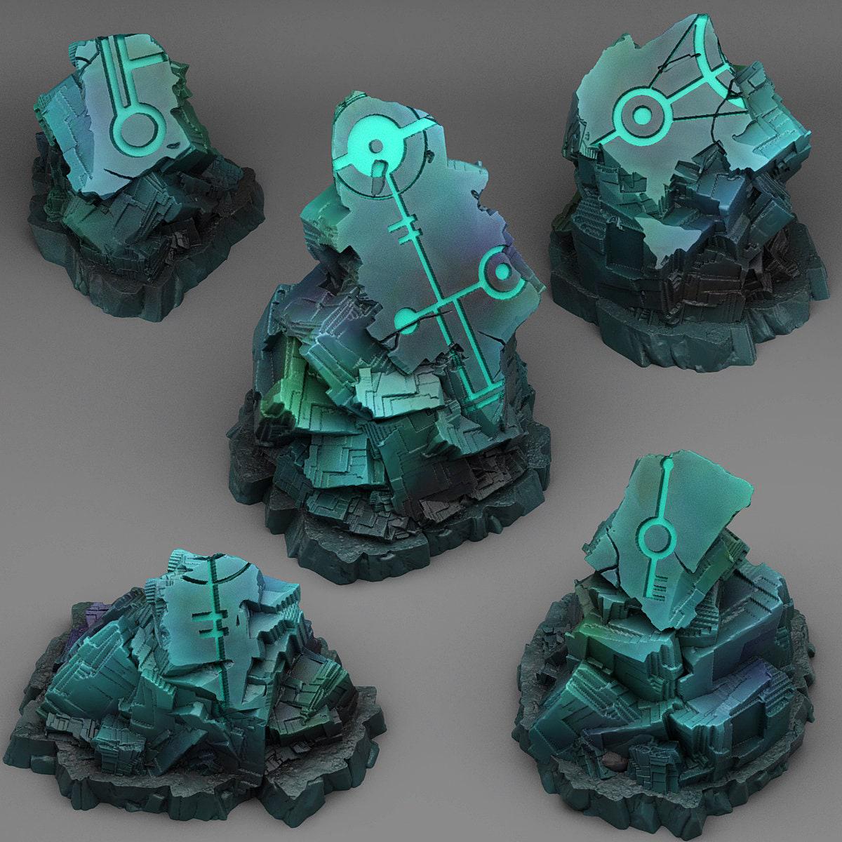 Alien Ruins Scatter Terrain - Fantastic Plants and Rocks