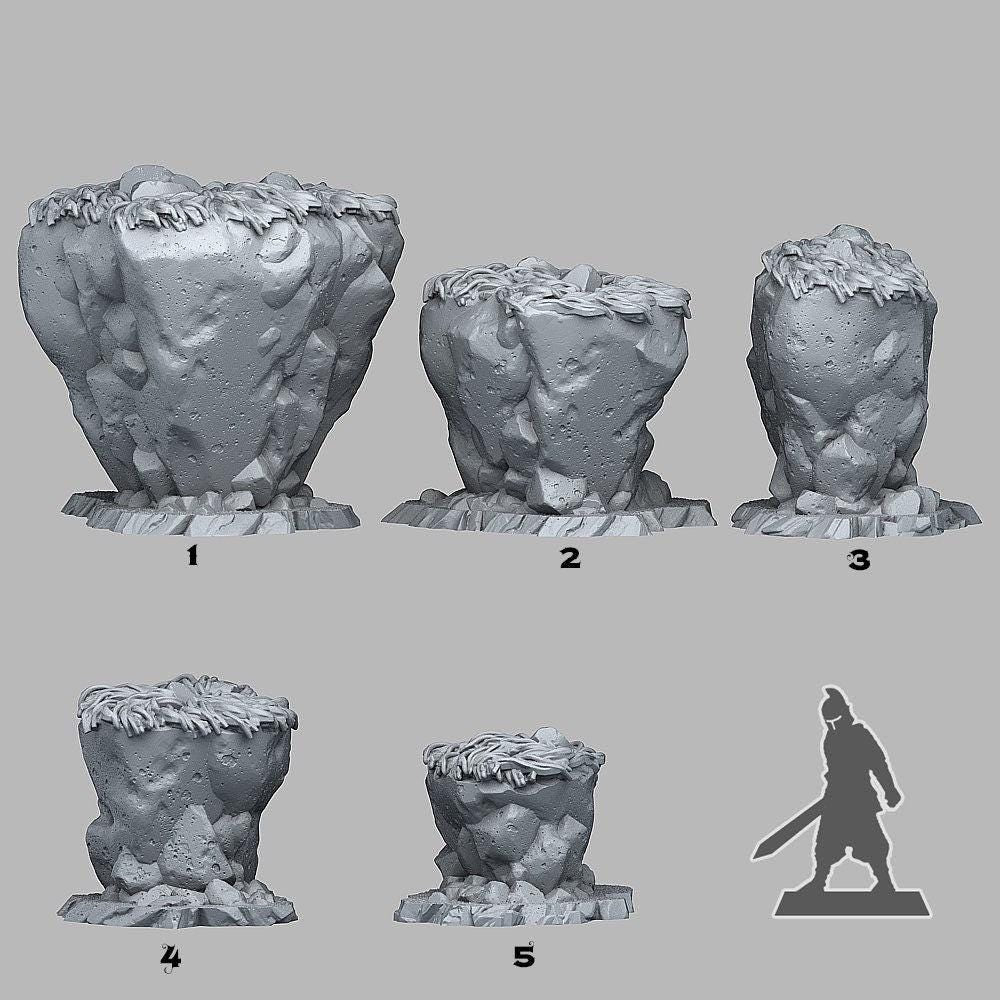 Fantasy Lost Rocks Scatter Terrain - Fantastic Plants and Rocks