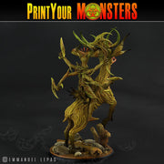 Dark Tree Man Champion, Dryad on Deer Elemental - Print Your Monsters